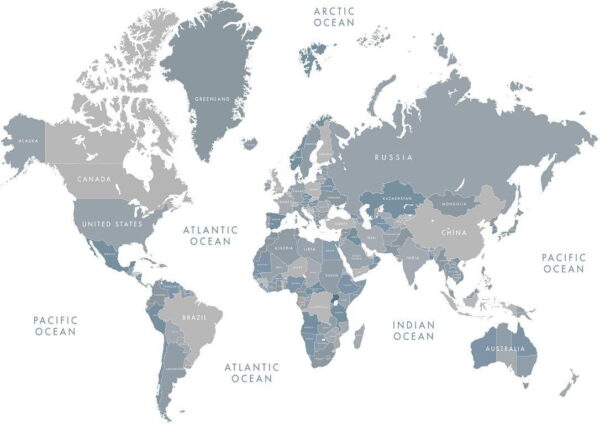 Peinture murale Carte du monde