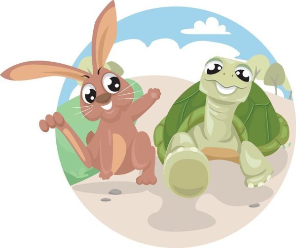 Poster XXL La Tortue et le Lièvre