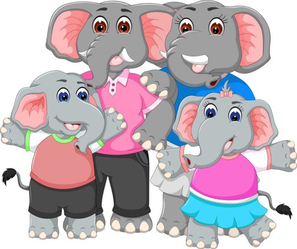 Poster XXL Famille d'éléphants