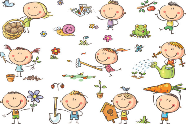 Peinture murale Enfants dans le jardin