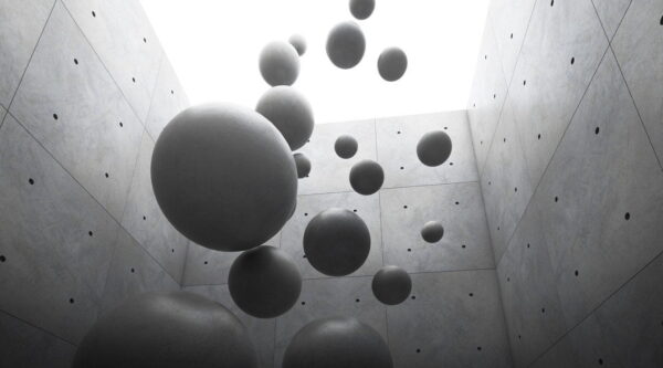 Peinture murale Chute de sphères 3D