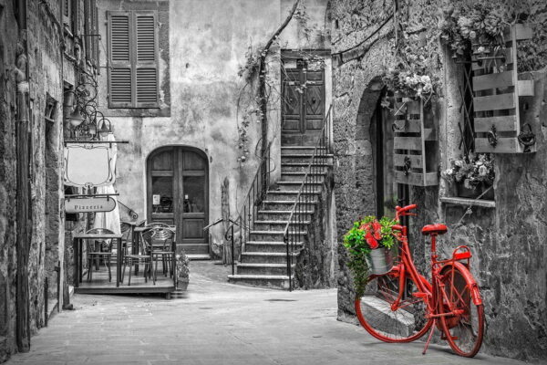 Peinture murale Ruelle en Toscane
