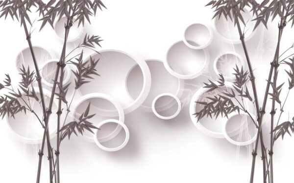 Peinture murale Cercles avec bambou