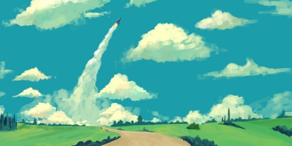 Peinture murale Fusée spatiale