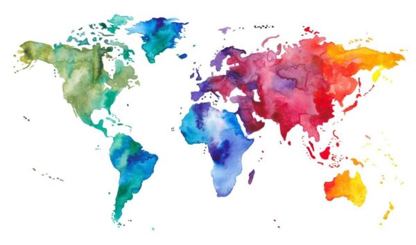 Peinture murale Carte du monde