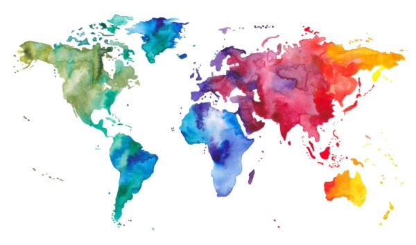 Peinture murale Carte du monde – Image 2