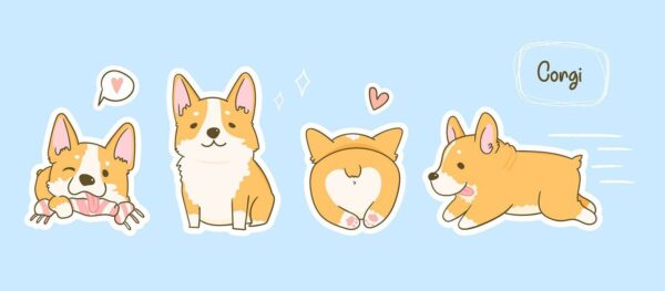Peinture murale Chien Corgi