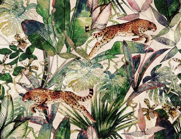 Peinture murale Guépard dans la jungle
