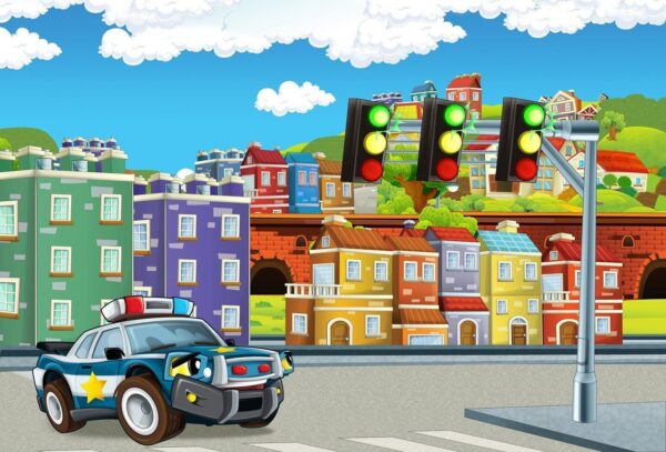 Peinture murale Voiture jouet policier