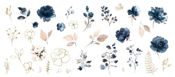 Sticker mural Fleurs aquarelles