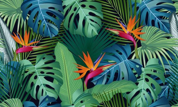 Sticker mural Feuilles tropicales