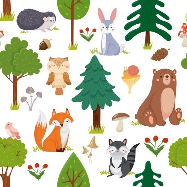 Peinture murale Animaux de la forêt