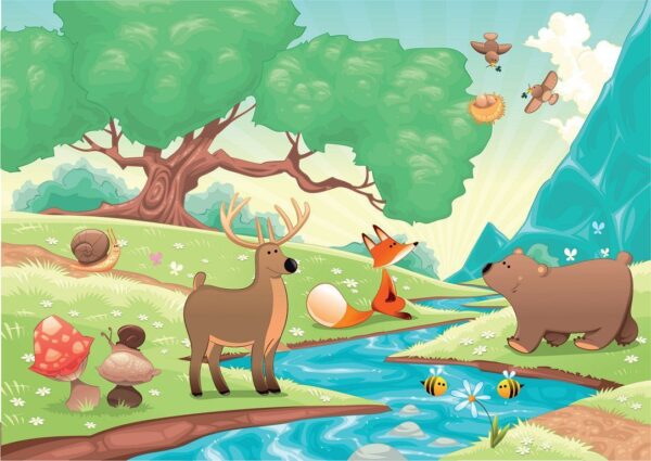 Peinture murale Animaux de la forêt