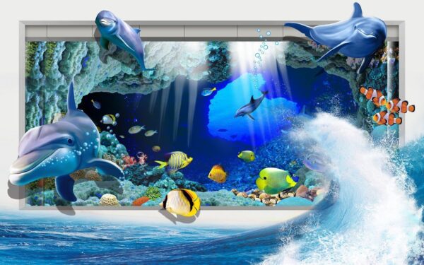 Peinture murale Océan 3D