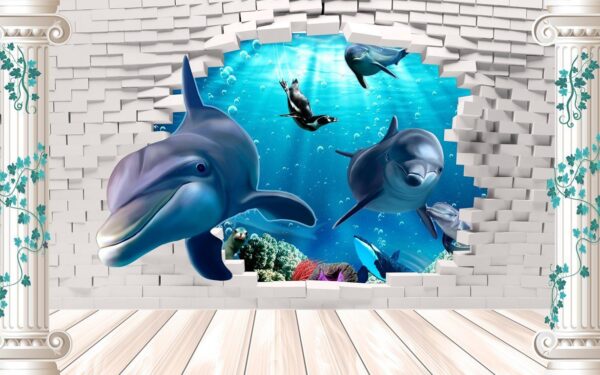 Peinture murale Océan 3D
