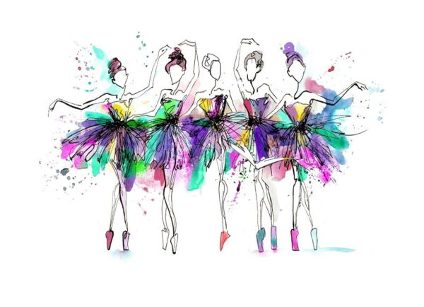 Peinture murale Silhouettes de ballerines