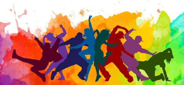Peinture murale Danse en couleurs