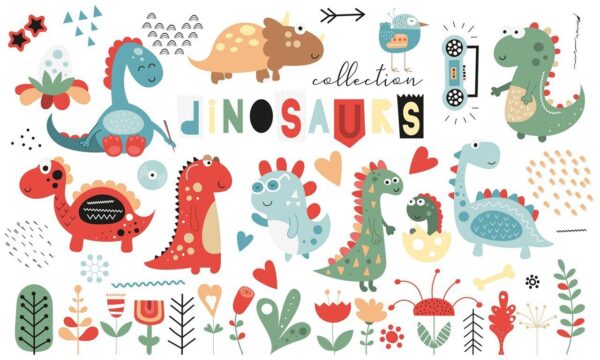 Poster XXL Petits dinosaures