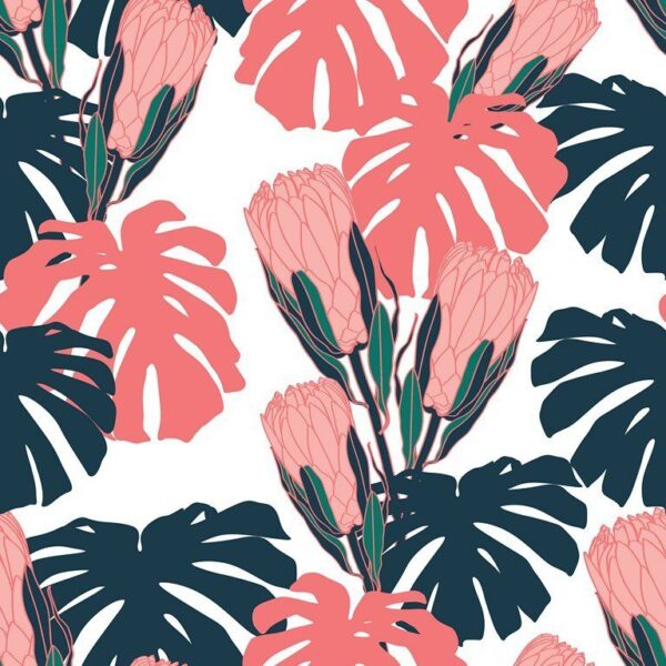 Peinture murale Feuilles de Monstera