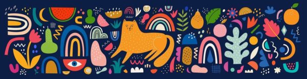 Peinture murale Motifs avec un chat