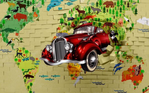 Peinture murale Carte 3D automatique