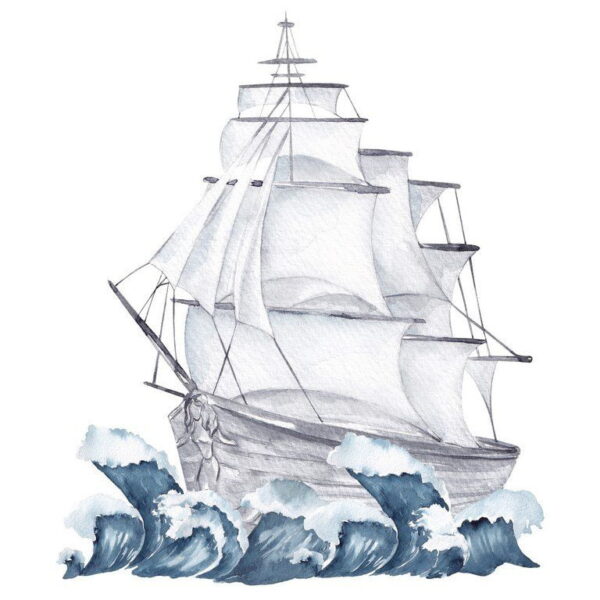 Peinture murale Le bateau aquarelle