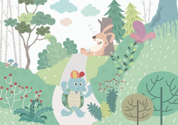 Poster XXL La Tortue et le Lièvre