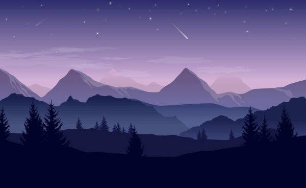 Peinture murale Vue violette