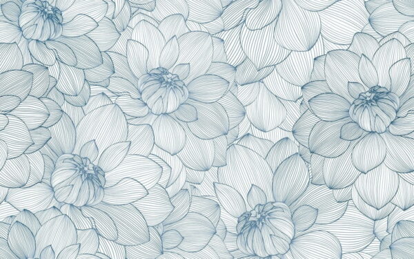 Peinture murale Fleurs bleues