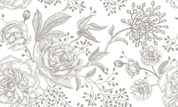 Sticker mural Fleurs marron