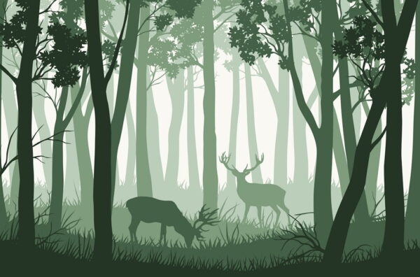 Peinture murale Forêt verte