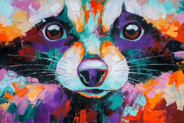 Peinture murale Raton laveur
