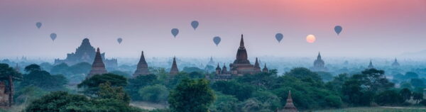 Peinture murale Panorama de Bagan