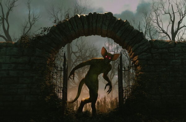 Peinture murale Porte avec un monstre
