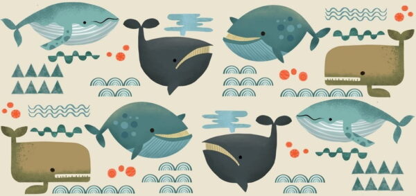 Peinture murale Baleines