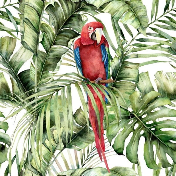 Peinture murale Perroquet dans les feuilles