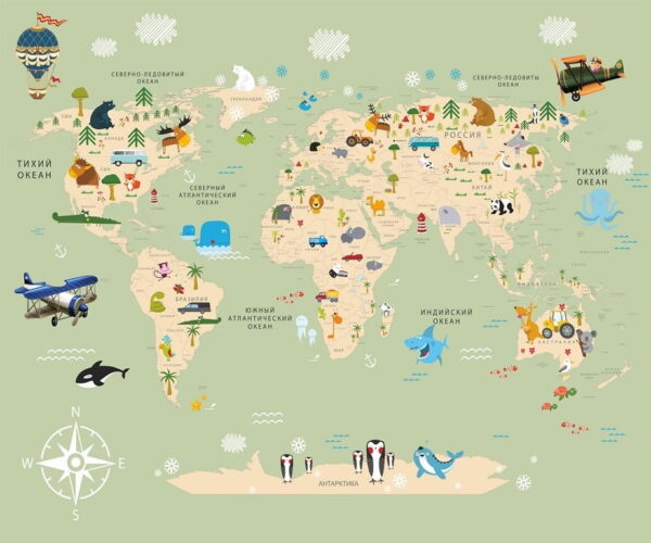 Peinture murale Carte des enfants