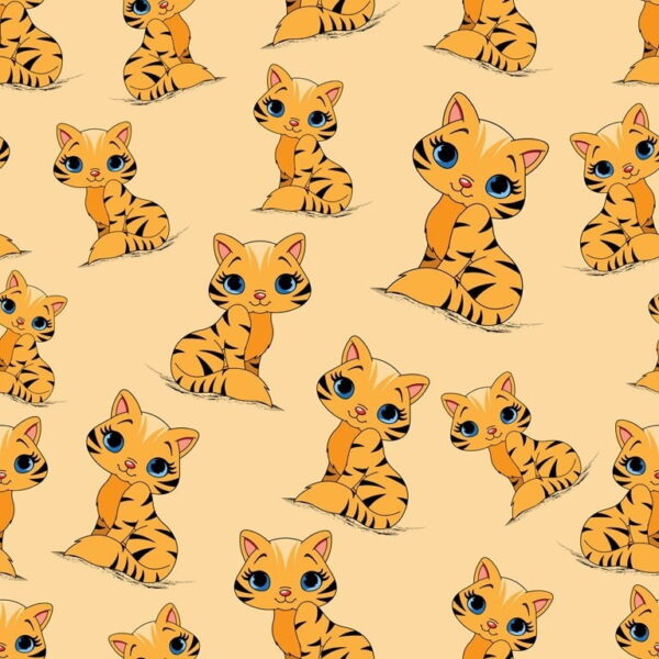 Peinture murale Chatons Fond Jaune