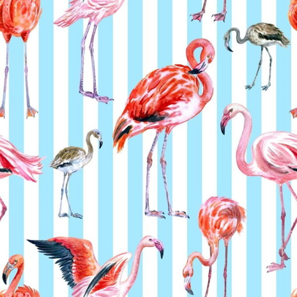 Peinture murale Flamants roses