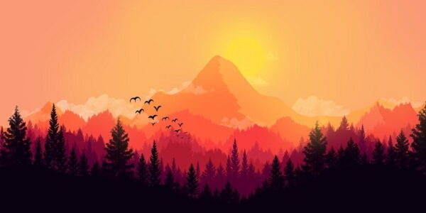 Peinture murale Paysage plat