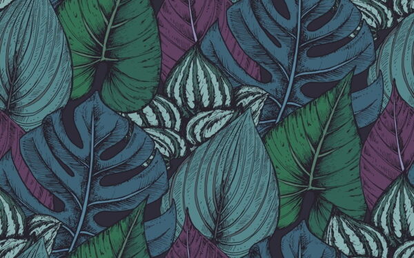 Sticker mural Feuilles graphiques