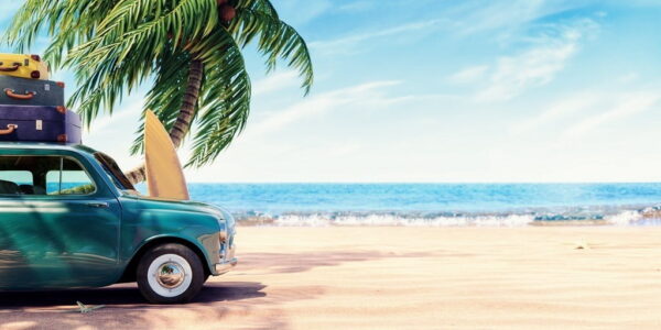 Peinture murale Voiture sur la plage
