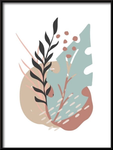 Poster Illustration de feuilles tropicales