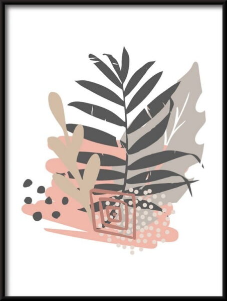 Poster Illustration de feuilles tropicales