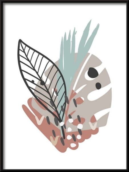 Poster Illustration de feuilles tropicales