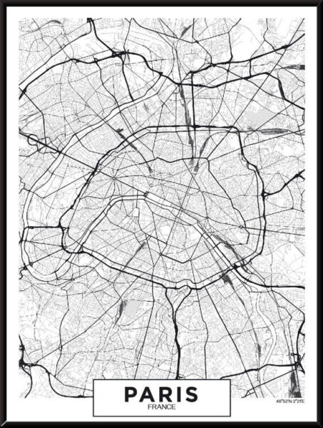 Affiche du plan de la ville de Paris