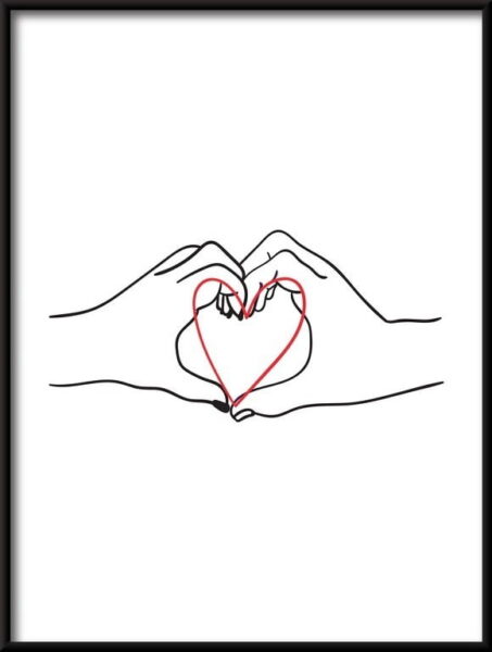 Coeur arrangé à partir d'un palmier Poster