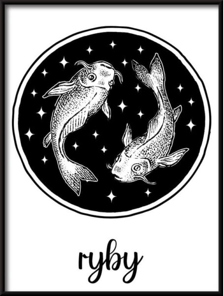 Affiche signe du zodiaque-Poissons