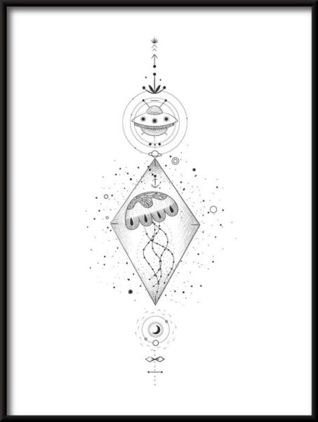 Phase de lune géométrique 5 Poster