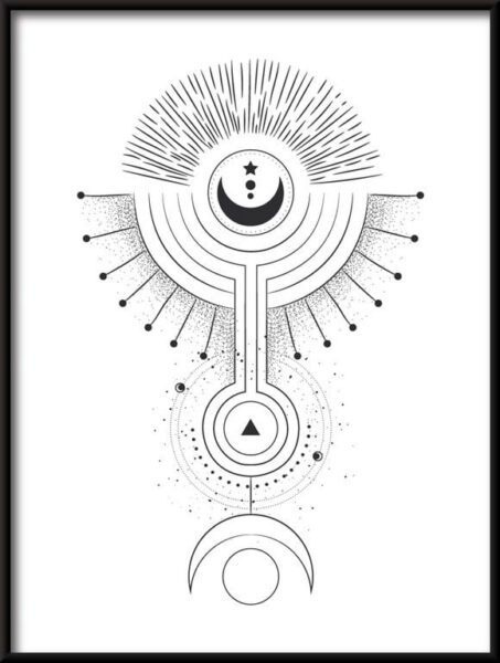 Affiche géométrique des phases de la lune 7